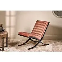 Narwana Ribbed Leather Lounger - Aged Tan