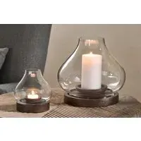 Naryla Small Mango Wood Lantern - Dark Stain