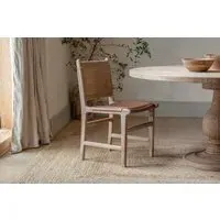 Nayan Dining Chair - Tan, Leather & Jute