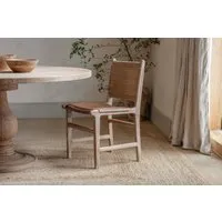 Nayan Leather & Jute Dining Chair - Tan alternate view