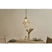 Nazat Panelled Glass Easy Fit Lampshade - Antique Brass