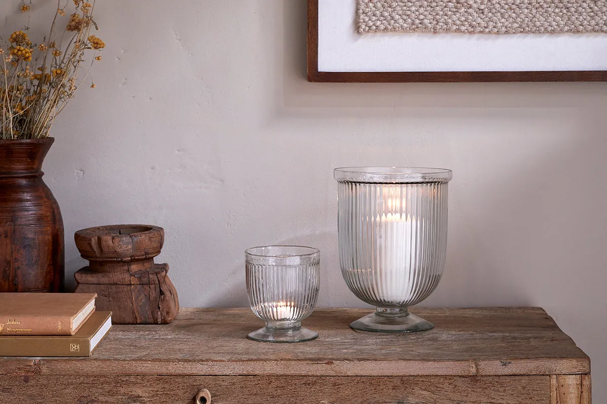 Nia Small Candle Holder - Clear, Recycled Glass image