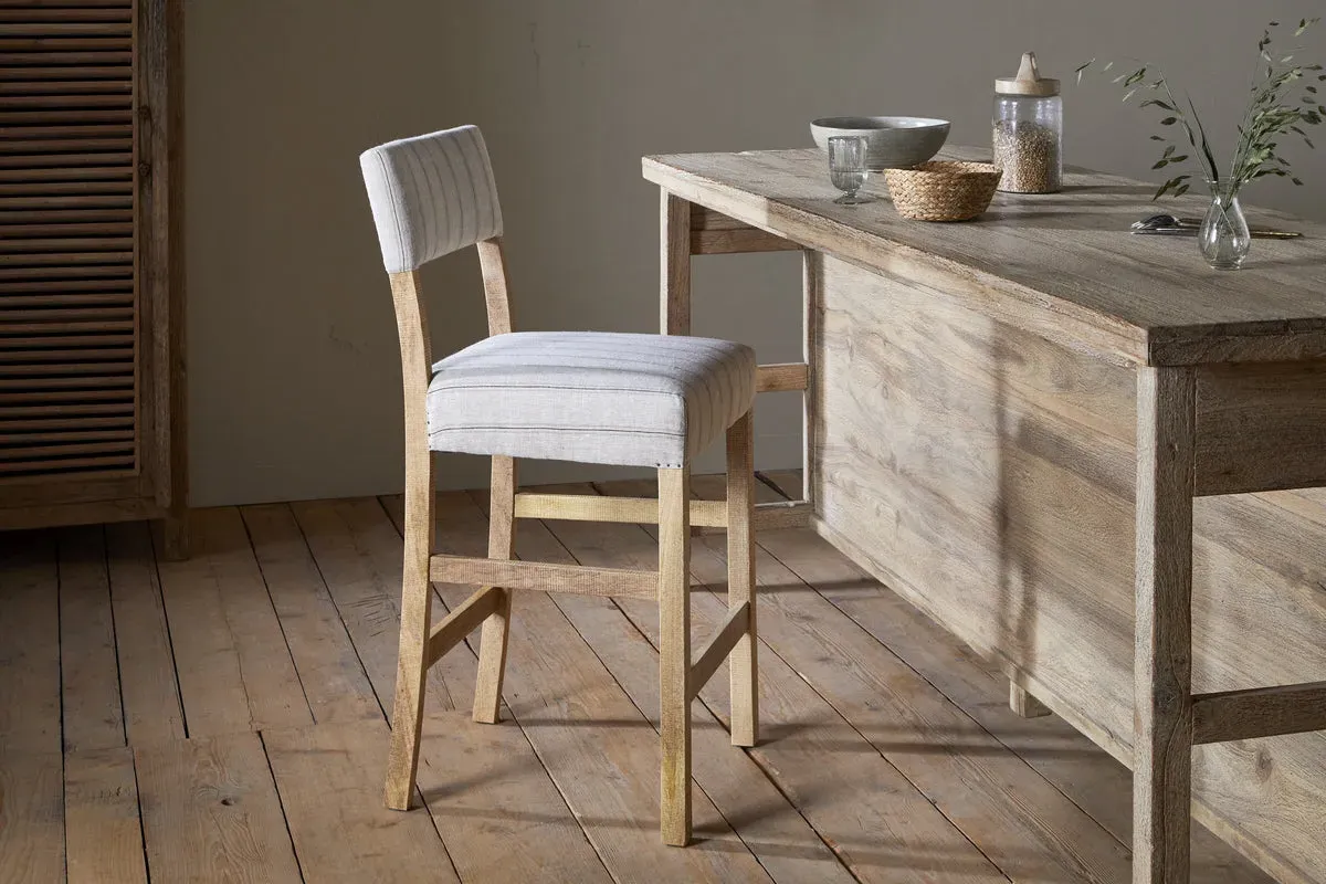 Nidhi Upholstered Counter Dining Chair - Natural, Linen product
