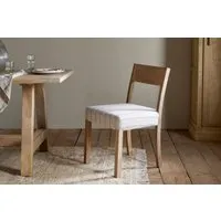 Nidhi Upholstered Dining Chair - Natural Linen, Mango Wood alternate view