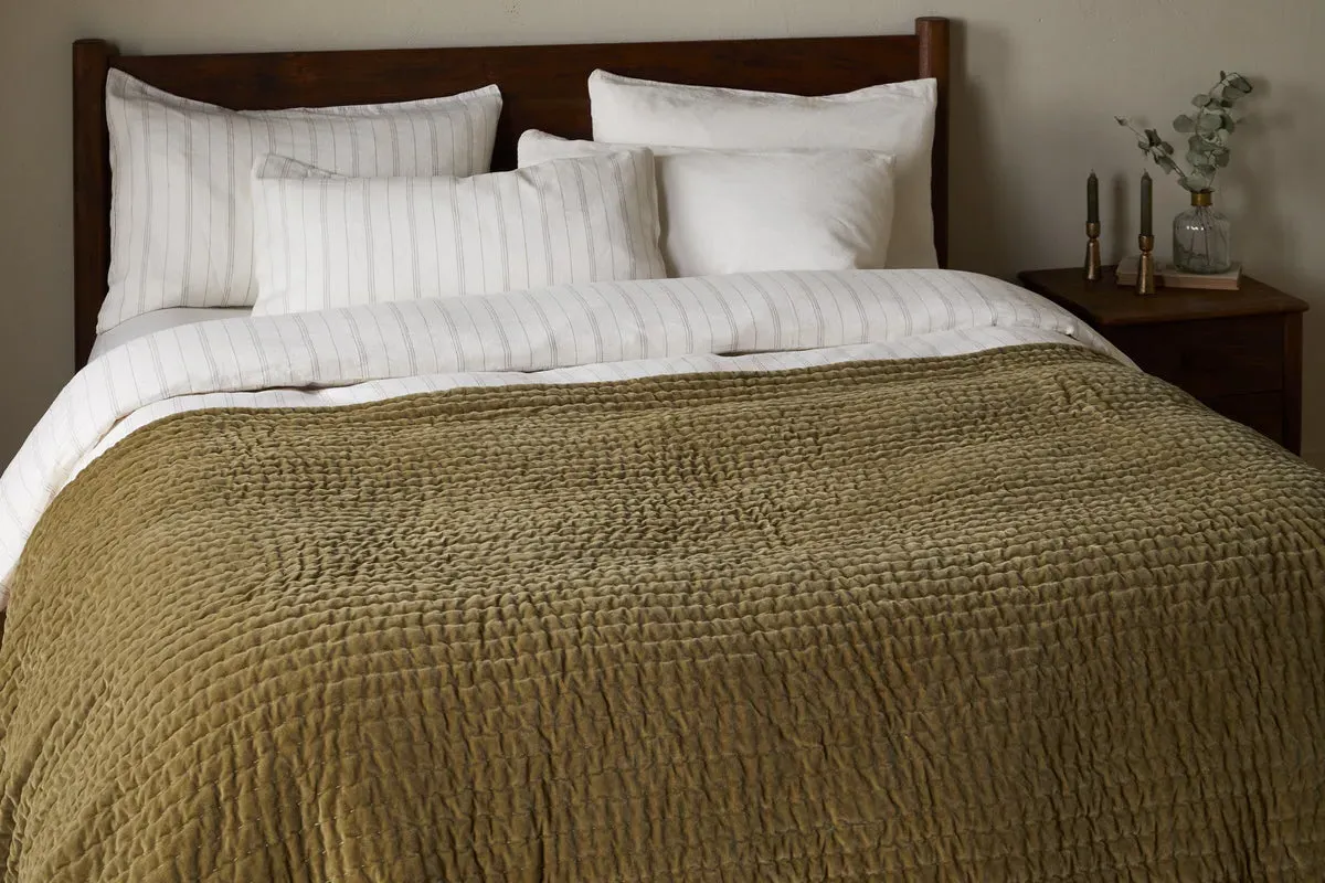 Nidra Bed Quilt - Moss, Velvet