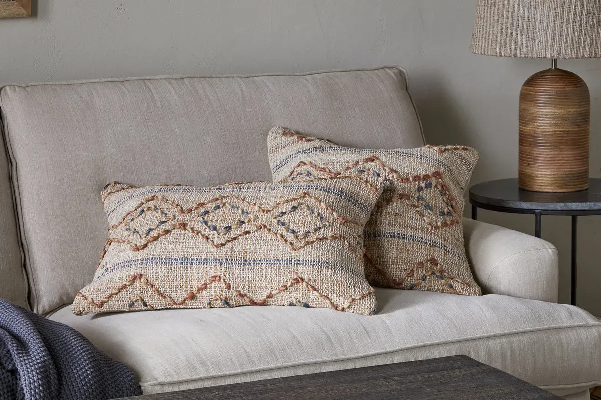 Nila Esha Square Cushion Cover - Rust/Indigo, Cotton/Jute product