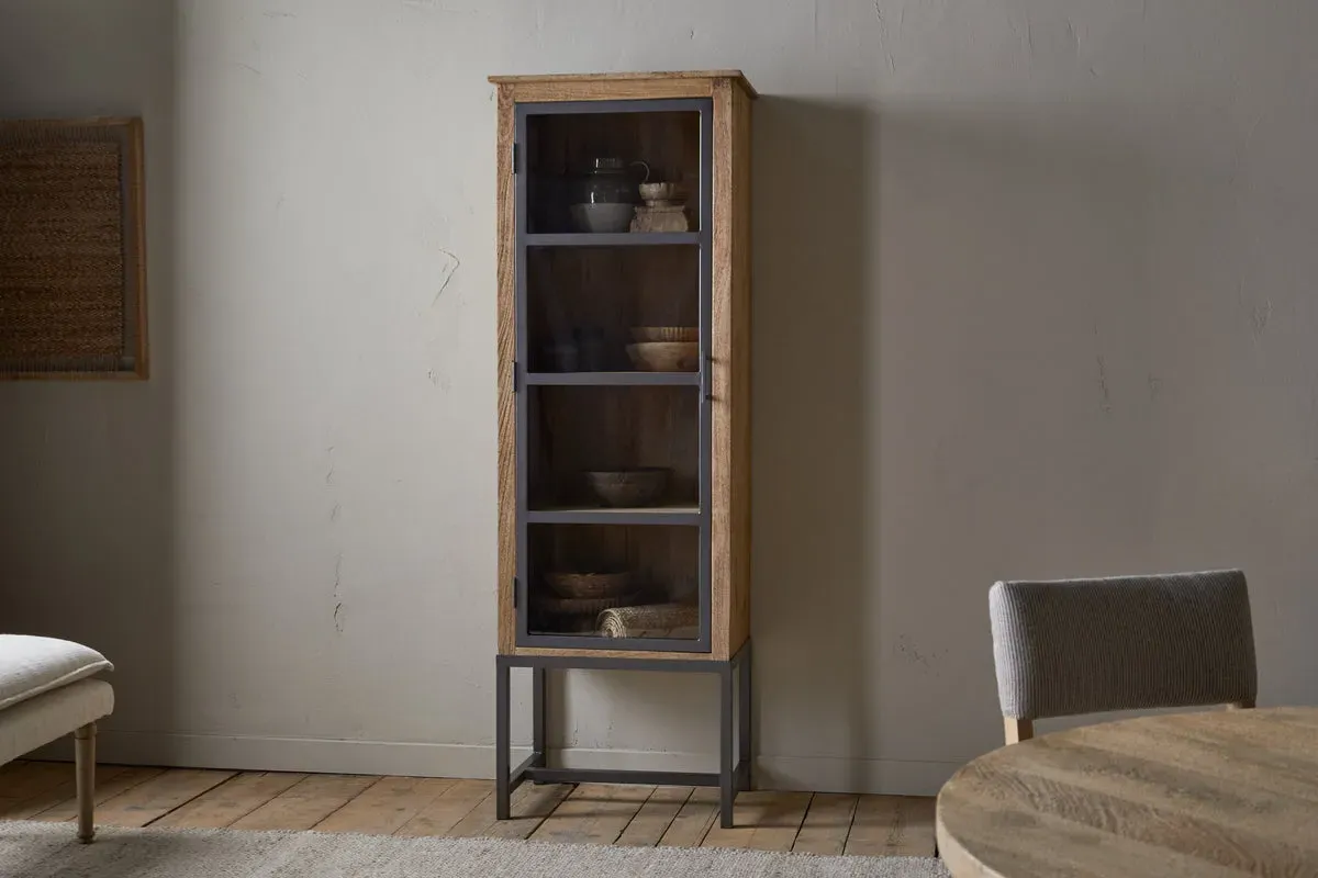 Nirvi Tall Storage Cabinet - Black, Mango Wood image