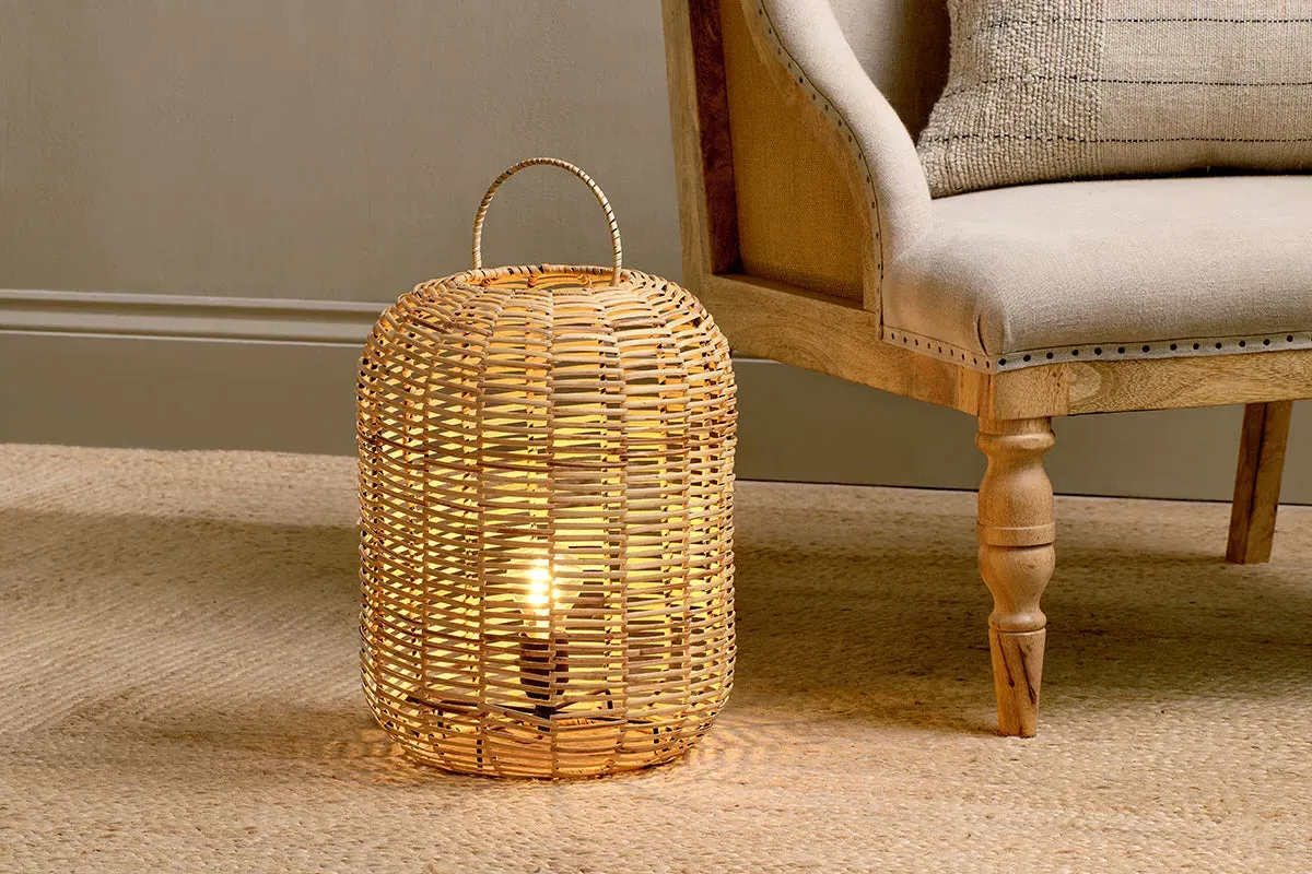 Noko Small Rattan Lamp - Brown