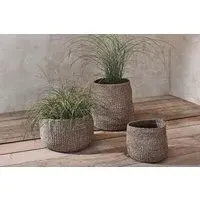 Noko Small Round Storage Basket - Natural, Seagrass