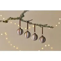 Nori Hand-Painted Glass Baubles Set of 4 - Gold, Cream alternate view
