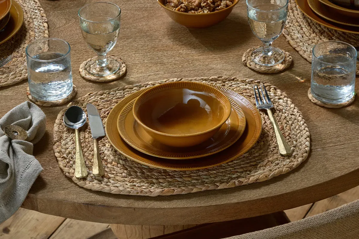 Nuwara 12-Piece Dinnerware Set - Mustard image