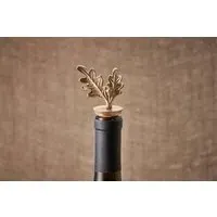 Oak Leaf Bottle Stopper - Gold, Brass