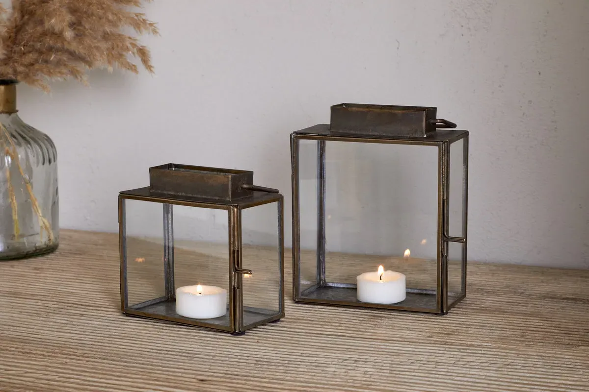 Obi Large Table Lantern - Antique Brass