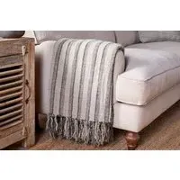 Odisha Linen Throw - Charcoal