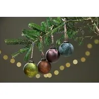 Oko Small Christmas Baubles Set of 4 - Mixed Colours alternate view