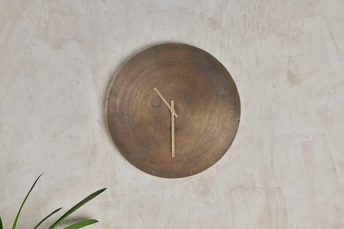Okota Wall Clock - Antique Brass image