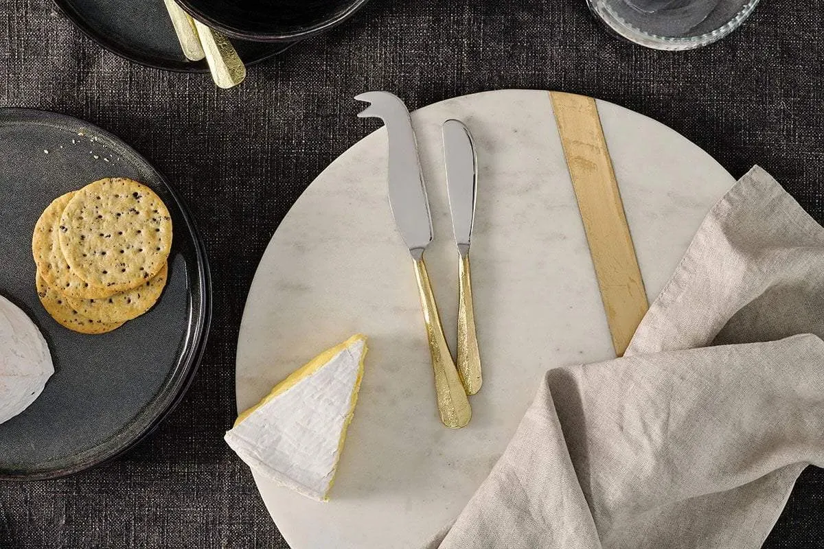 Osko Cheese & Butter Knife Set of 2 - Gold, Brass image