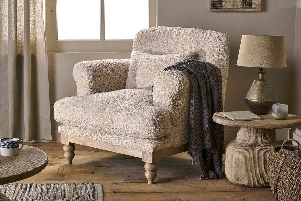 Otas Teddy Cotton Armchair - Off White image