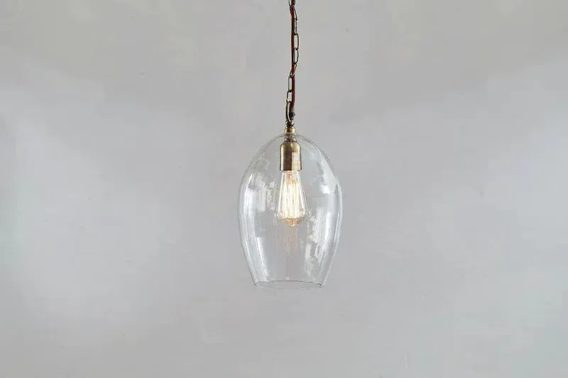 Otoro Small Oval Pendant Light - Clear, Recycled Glass image