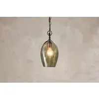 Otoro Small Oval Pendant Light - Green, Recycled Glass
