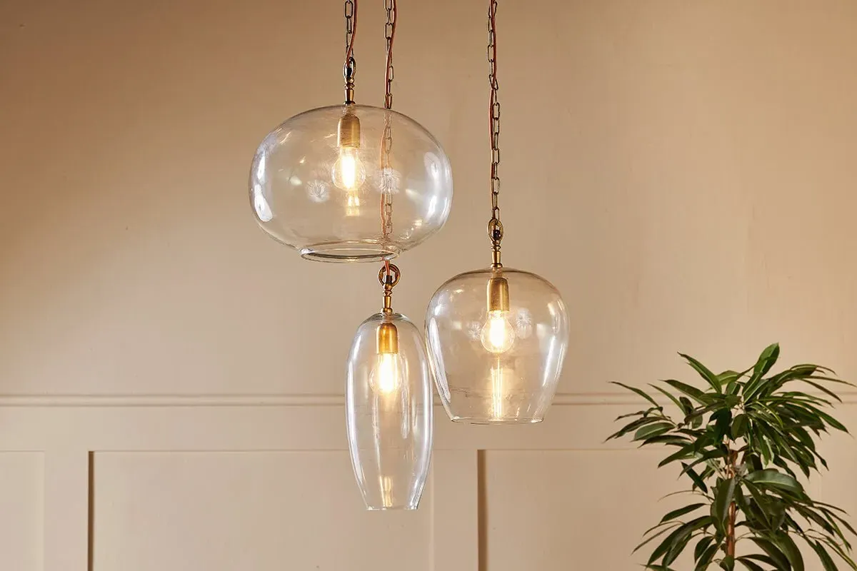 Otoro Statement Cluster Pendant Light - Clear, Recycled Glass