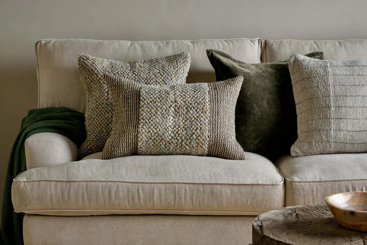 Paduna Cushion Cover - Soft Blue/Brown, Jute & Cotton product