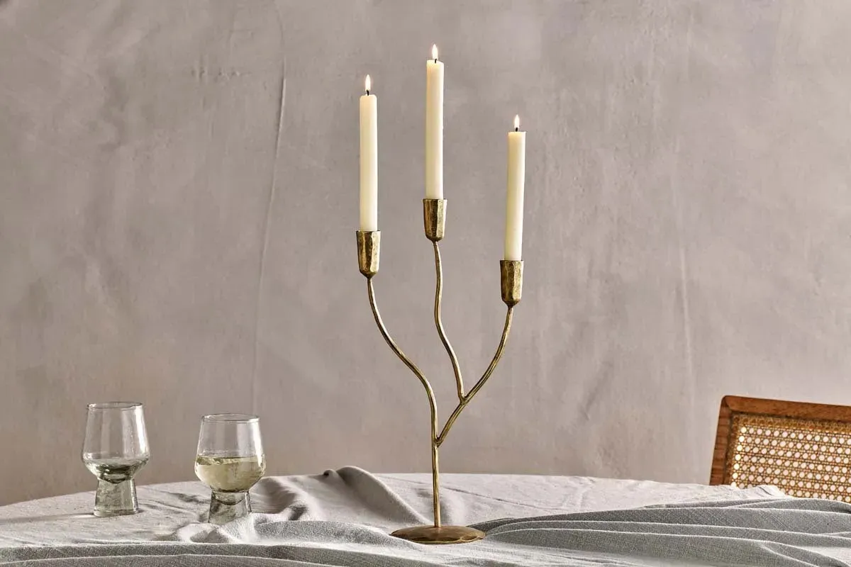 Palani Small Candelabra - Antique Brass, Cast Aluminium product