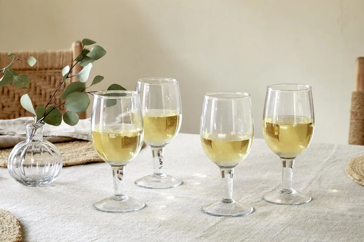 Pani Wine Glass Set of 4 - Clear, Recycled Glass