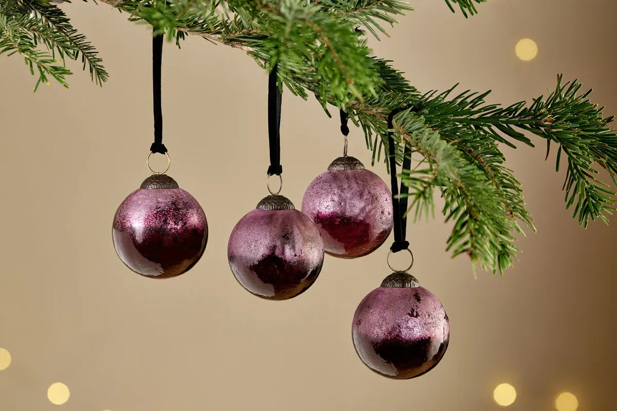 Pannee Round Baubles Set of 4 - Ruby