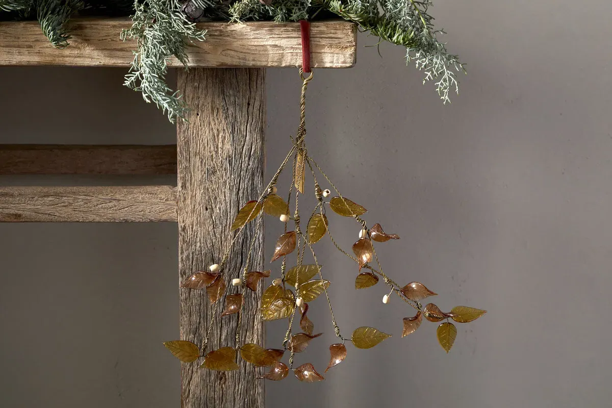 Parili Glass Leaf Swag - Ochre by NKUKU