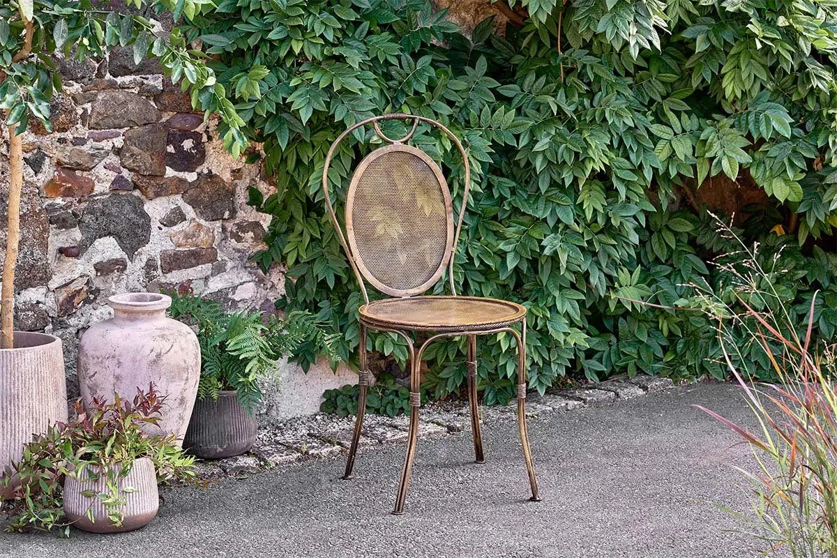 Parwaha Iron Bistro Dining Chair - Distressed Black product