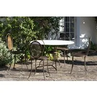 Parwaha Marble Dining Table - Off-White, Iron by NKUKU, alternate view