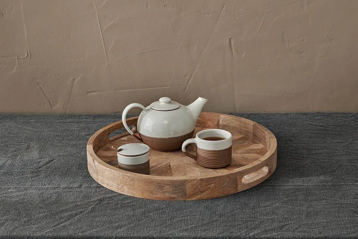 Pawi Round Serving Tray - Natural, Mango Wood product