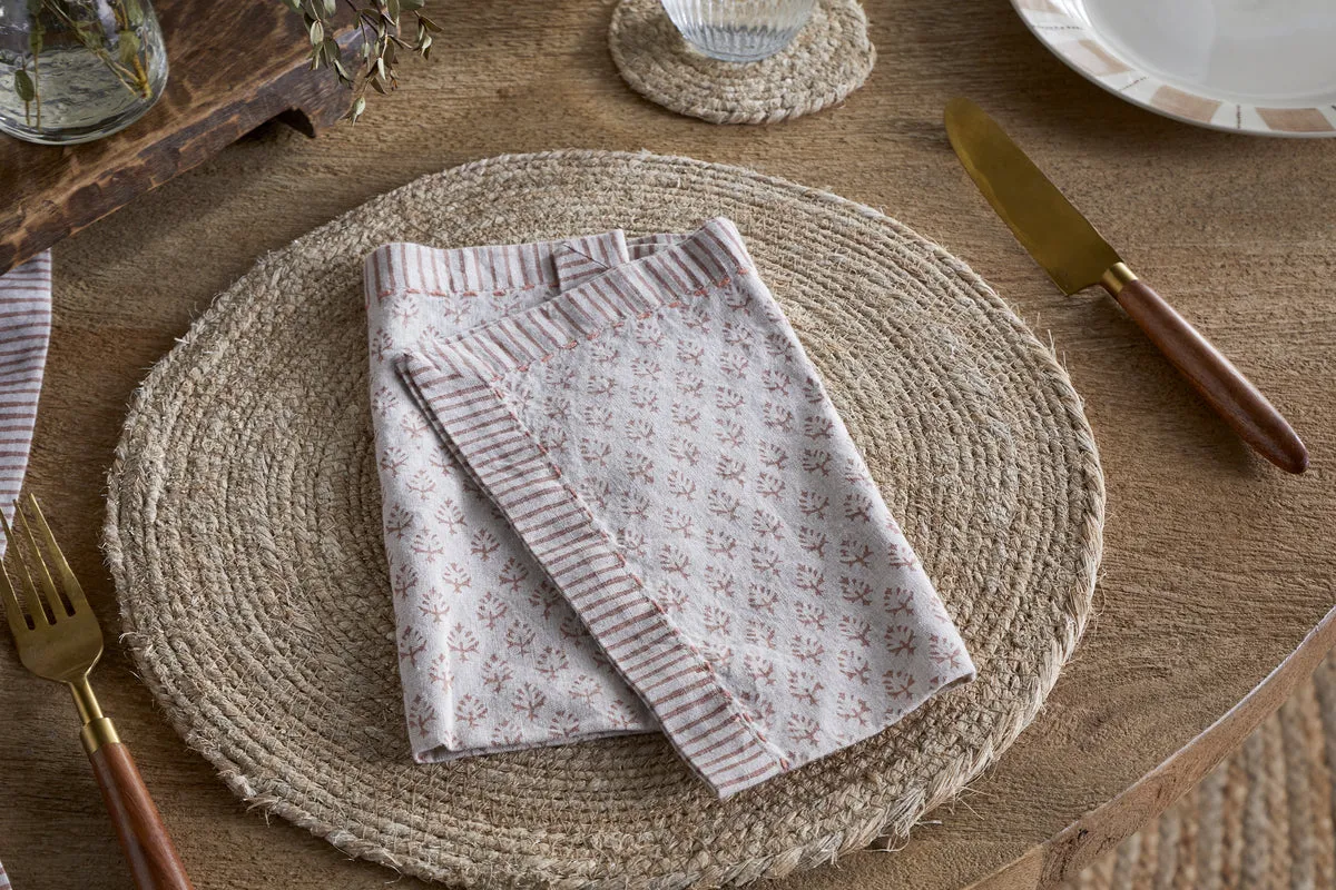 Peplu Block Print Napkin Set of 4 - Terracotta product