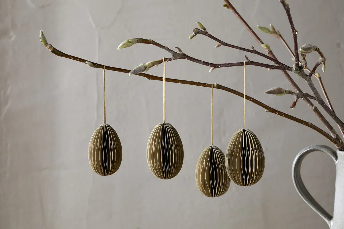 Piani Hanging Paper Decoration Set of 4 - Moss Green product
