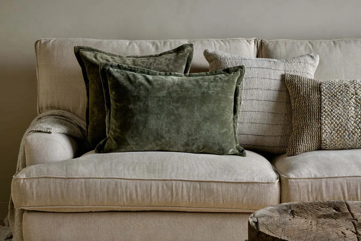 Pilani Cushion Cover - Moss, Velvet & Linen product