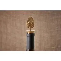 Poplar Leaf Bottle Stopper - Antique Brass