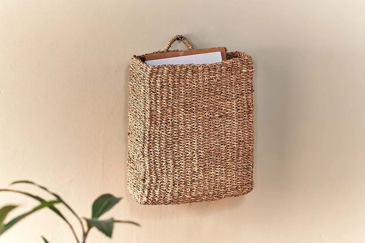 Putlar Large Wall Hung Basket - Natural, Seagrass image