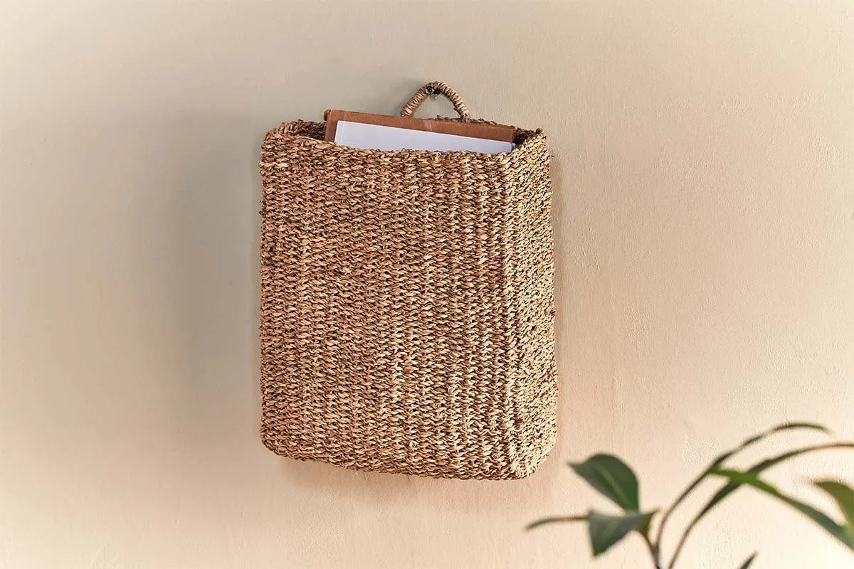 Putlar Large Wall Hung Storage Basket - Natural, Seagrass product