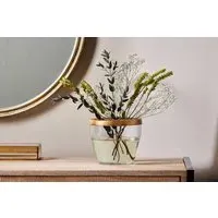 Ramla Small Vase with Lid - Antique Brass, Clear Glass