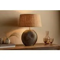 Ramvas Etched Table Lamp - Antique Brass