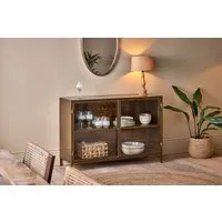 Ranchi Iron Sideboard with Glass Doors - Antique Brass alternate view