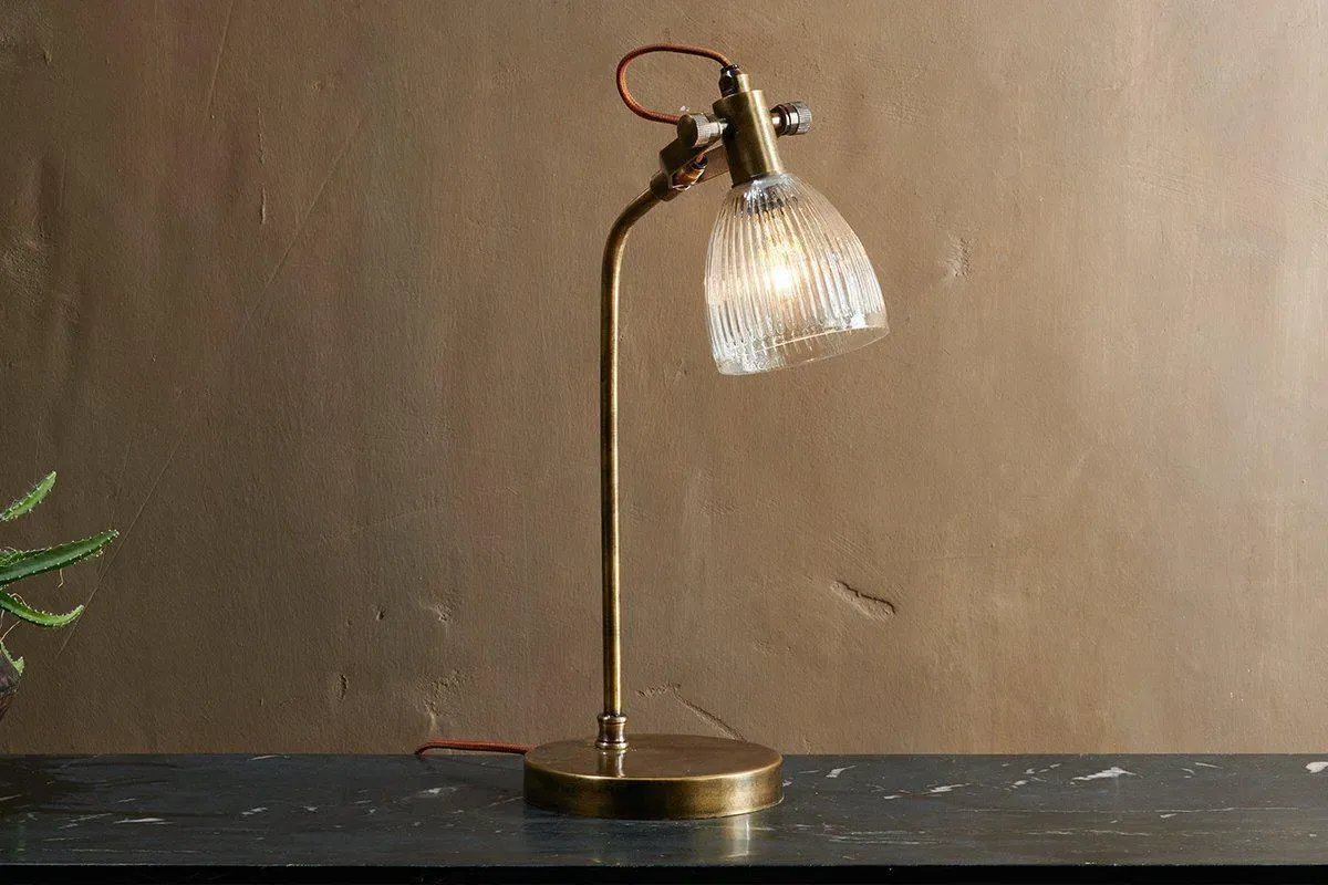 Rarni Recycled Glass Table Lamp - Antique Brass image