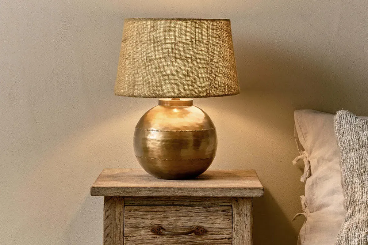 Rasan Table Lamp - Antique Brass, Metal product
