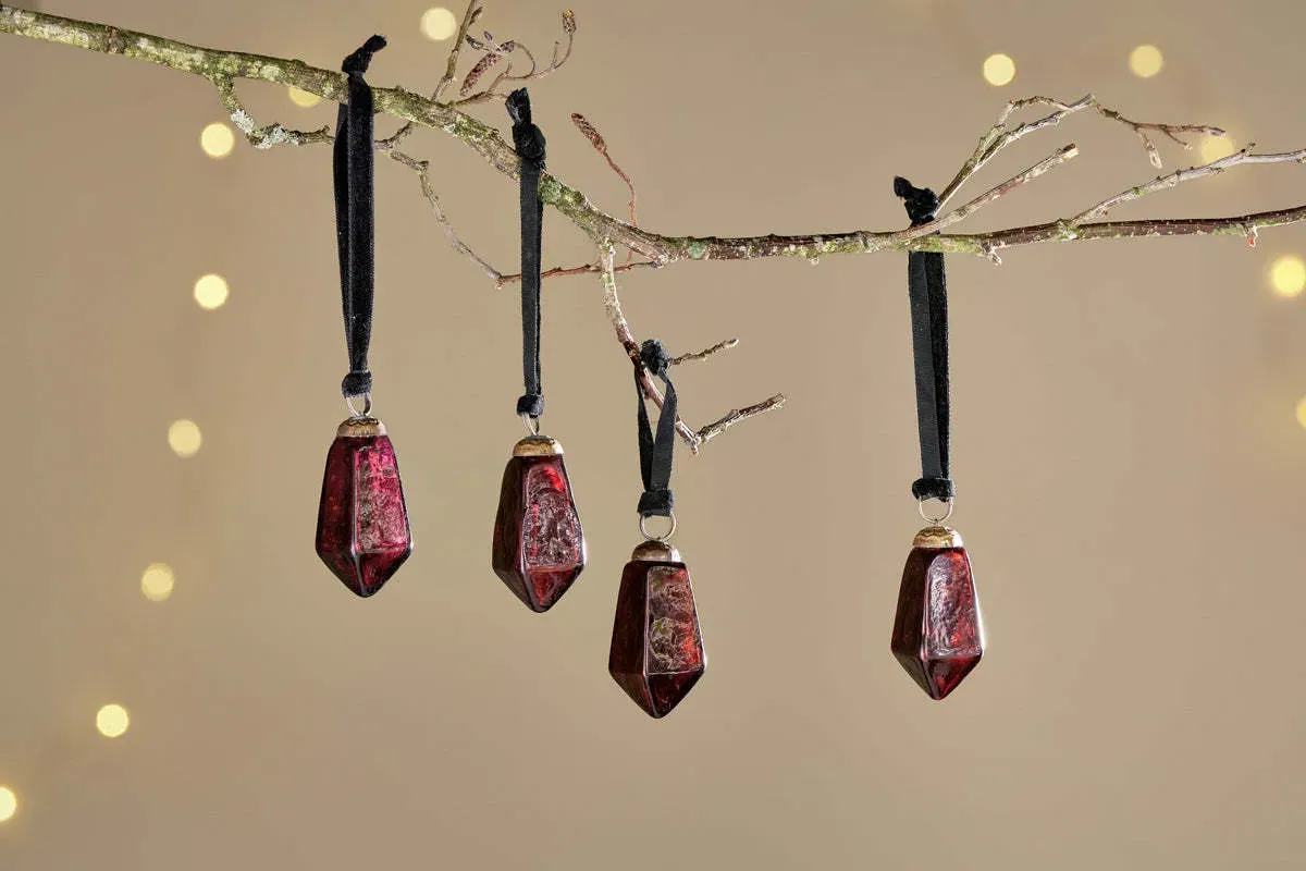Ratnam Set of 4 Christmas Baubles - Ruby product