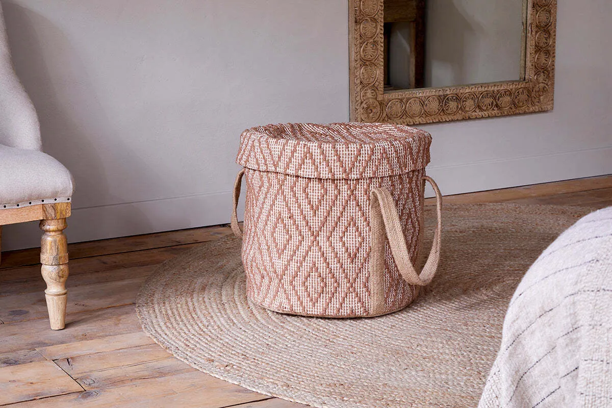 Renu Jute Laundry Basket with Lid - Rust, Jute product