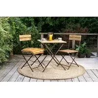 Rishikesh Folding Dining Chairs Set of 2 - Distressed Brown