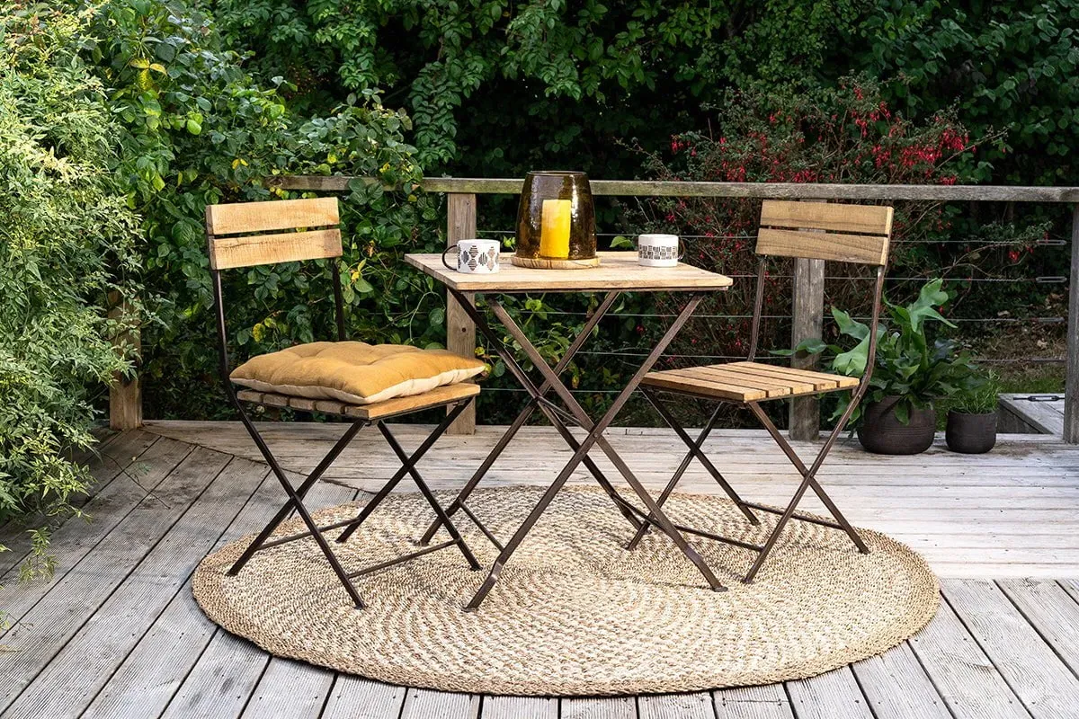 Rishikesh Folding Dining Chairs Set of 2 - Distressed Brown image