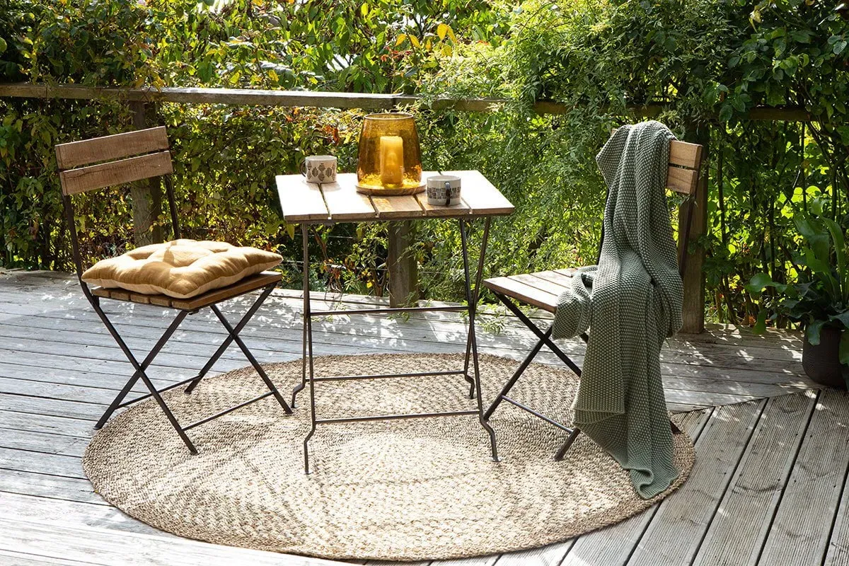 Rishikesh Folding Garden Table - Distressed Brown, Reclaimed Wood