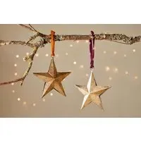 Roshani Star Baubles Set of 2 - Antique Brass